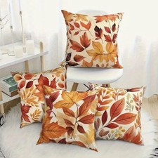 Colourful Autumn leaf Set Of 4 Cushion Covers New Size 45 X 45 Cm