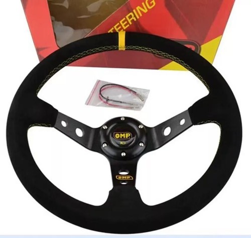 Omp deep dish suede steering - dish,