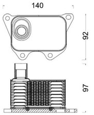 Engine Oil Cooler MAHLE Fits