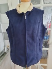 Womens Navy Toggi Faux Fur lined Gilet bodywarmer size 12 UK