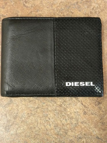 Diesel black leather wallet - leather,