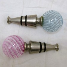 Pair Murano Glass Italy Bottle