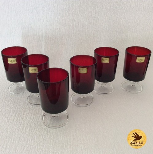 Vintage luminarc ruby red - x6,