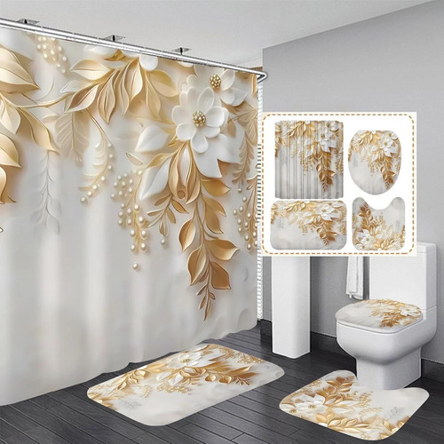4pcs golden leaves - 4pcs,