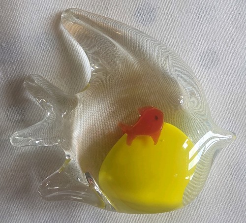 Art glass blown angel - angel, fish