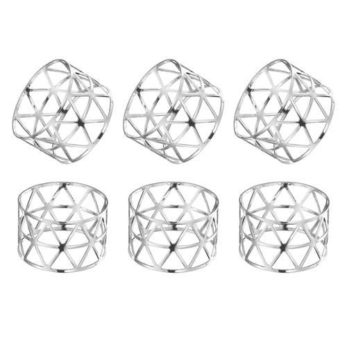 6pcs silver napkin - napkin, rings