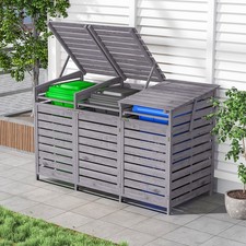 Wooden 240L Triple Wheelie Bin