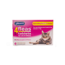 Johnsons 4Fleas Tablets Cats & Kittens 6 Pack Flea Treatment - Long Lasting