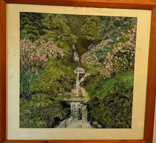 Water garden with lush