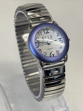 Elle Petite Ladies Designer Quartz Watch With Stretch Metal Bracelet 