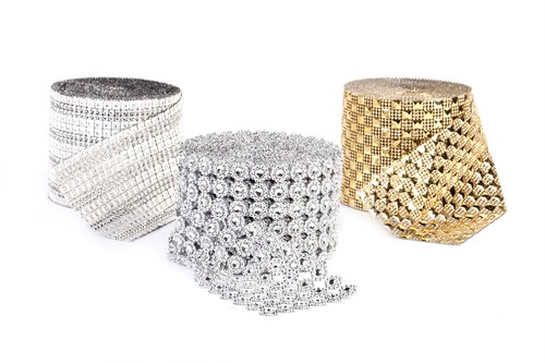 Square diamante mesh rolls - diamante,