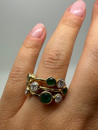9ct yellow gold cocktail green - yellow,