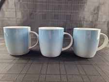 3 X Waterside Blue  And White Balliage Design Fine China Coffee Tea Mugs Cups
