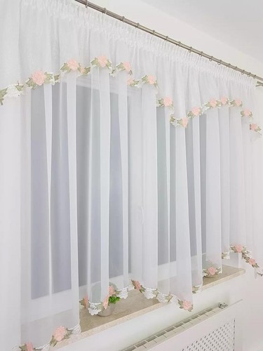 White voile curtain with - voile,