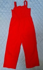 H&M Girl Dungaree Jumpsuit Red Textured 6 7 Years Zara Mango Boden