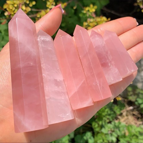 Rose quartz points natural - points,