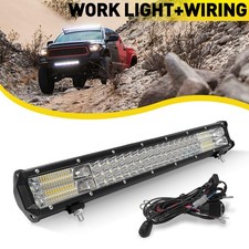 1x 20'' LED Work Light Bar Flood Spot Lights+Wiring Driving Lamp Offroad Car SUV