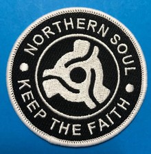 NORTHERN SOUL IRON ON PATCH - NORTHERN SOUL RECORD CENTRE - KEEP THE FAITH