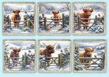 highland cow Card Toppers for Cardmaking & Scrapbooking, Ephemera, Gift Tags