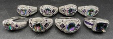 Rainbow Mystic Topaz Size 7 Ring Gemstone S925 Fine Jewelry Set Of 8