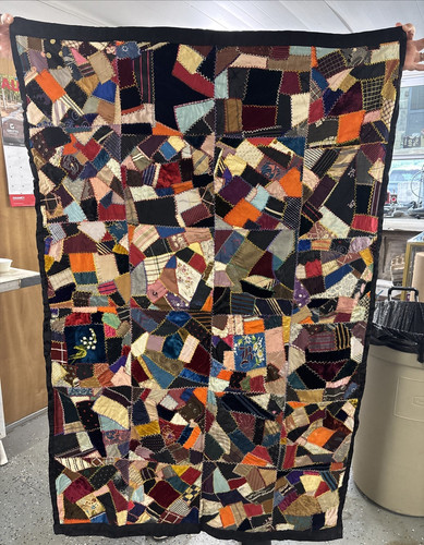 Antique vintage crazy quilt - vintage,