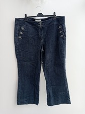 Women's Size 20 Boot Cut Jeans Dark Blue Denim RJR Debenhams Short Leg 27"