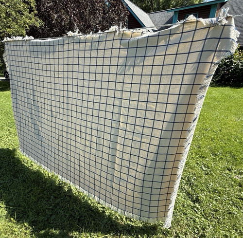 Antique blue white wool - antique,