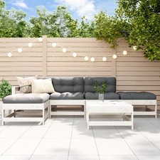 Garden Lounge Set White Pine