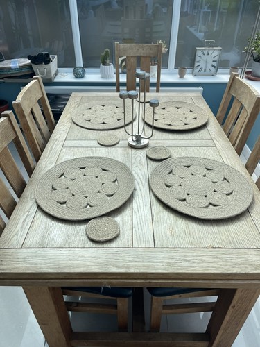Round jute placemats set - of, 4
