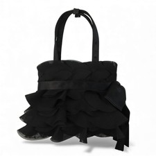 Coast Frill Handbag Small Black Polyester Womenswear Vintage Bow - Preloved