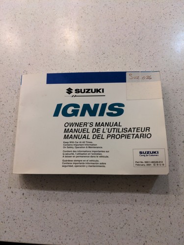 Suzuki ignis owners manual - suzuki,