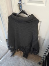 New look dark grey poncho one