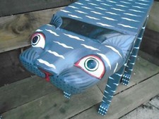 Cat Side table Coffee table GREY CAT FAIR TRADE Hand Made NEW LARGE