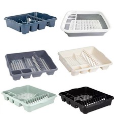 Plastic Dish Drying Rack Cutlery Holder Kitchen Sink Drainer for Cups & Utensils