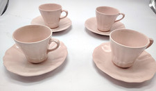 Vintage J&G Meakin Sol Rosa Pink Tea Cups & Saucers - Set of 4