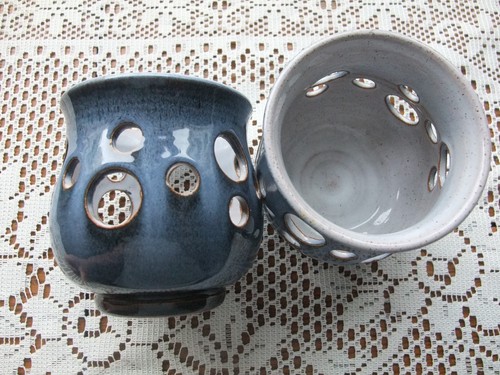 Studio pottery candle - candle, holders