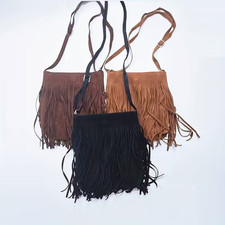 Suede effect fringed shoulder