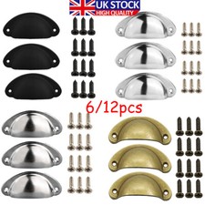 6~12Pcs Cup Pull Shell Handles Half Moon Kitchen Cupboard Cabinet Door Draw Knob