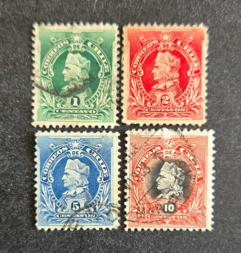 Stamps chile 1901 02 - chile,, 1901/02