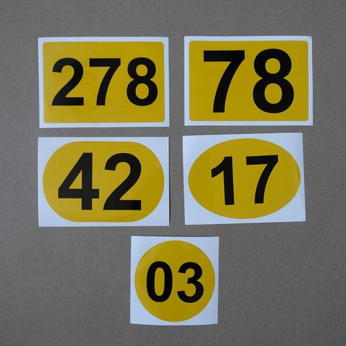 Classic yellow race numbers - yellow,