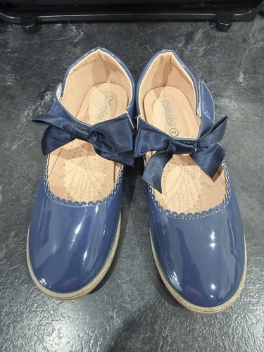 Kelsi girls blue patent shoes - girls,