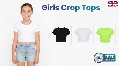 Girls plain crop top - crop, kids