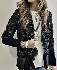 ZARA Jacket XS Black Velvet