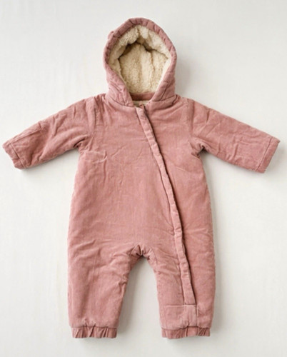 Pink hooded lined corduroy - pink,