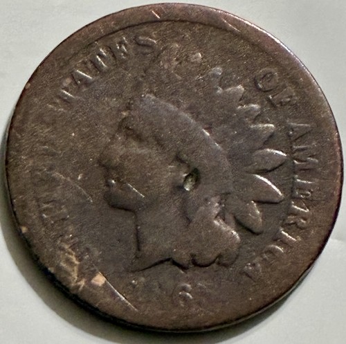 1865 indian head cent - head,