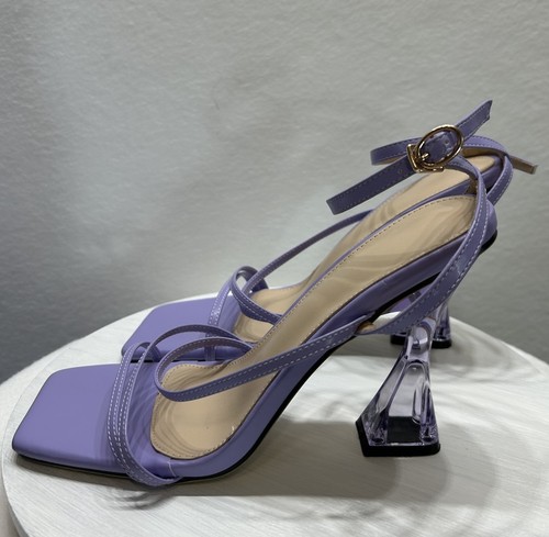 Crystal heel square toe - crystal,