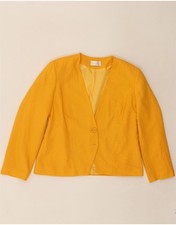 MANDY MARSH Womens 2 Button Blazer Jacket UK 16 Large Yellow Wool CJ11