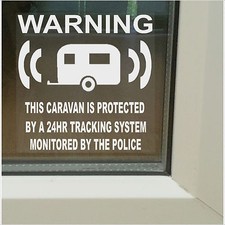 Caravan Alarm Stickers Police Monitored GPS Tracking Signs Warning Security 
