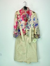 Paule Vasseur Floral Silk Jacket Top Skirt 3 Piece Occasion Suit 46 UK 18 NEW