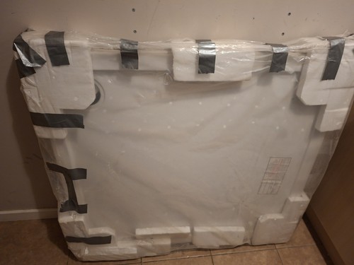 White square acrylic shower - white,